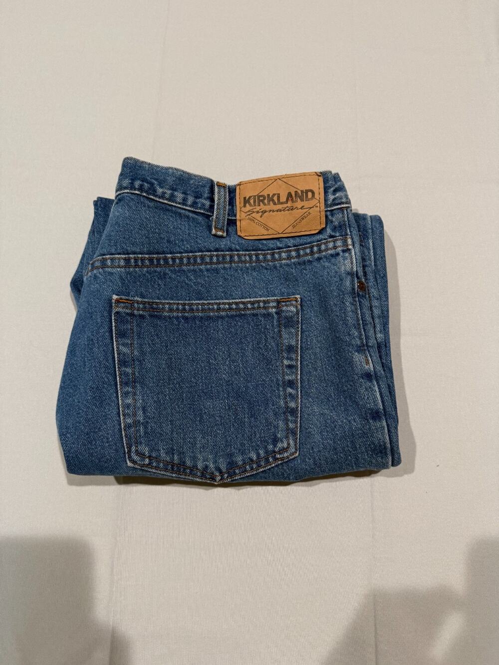 Kirkland Signature Vintage Jeans Mens 38x32 Cut 507 Blue Denim Made in Mexico